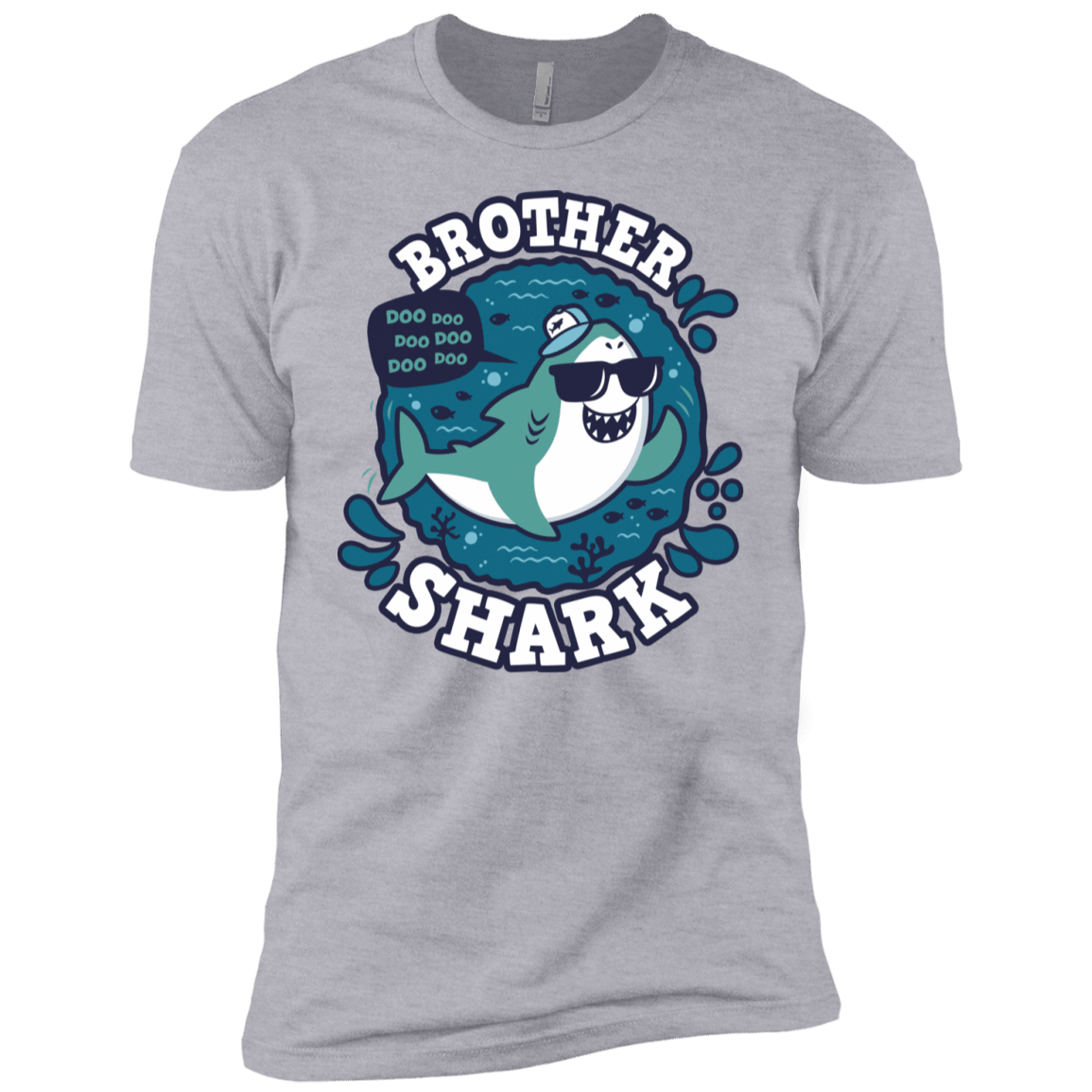 T-Shirts Heather Grey / YXS Shark Family trazo - Brother Boys Premium T-Shirt