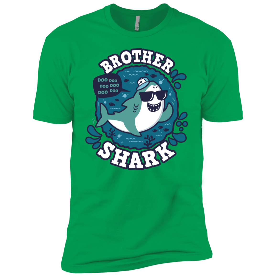 T-Shirts Kelly Green / YXS Shark Family trazo - Brother Boys Premium T-Shirt