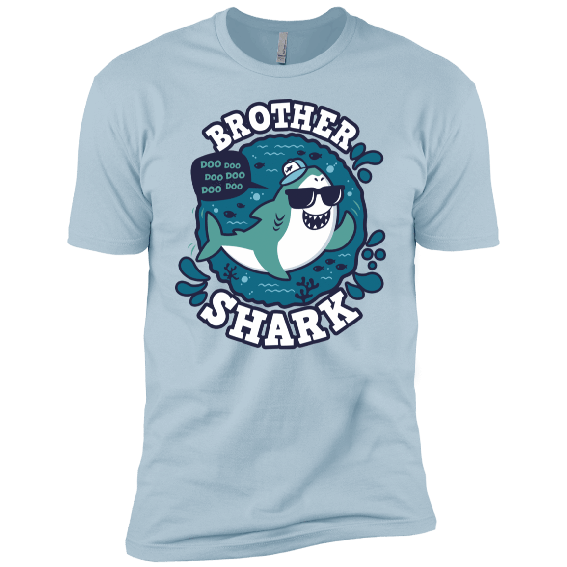 T-Shirts Light Blue / YXS Shark Family trazo - Brother Boys Premium T-Shirt