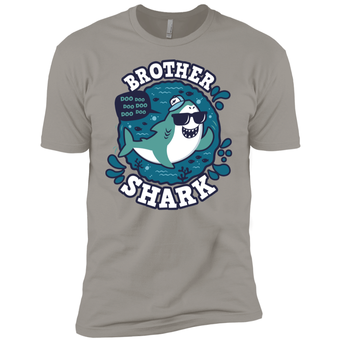 T-Shirts Light Grey / YXS Shark Family trazo - Brother Boys Premium T-Shirt