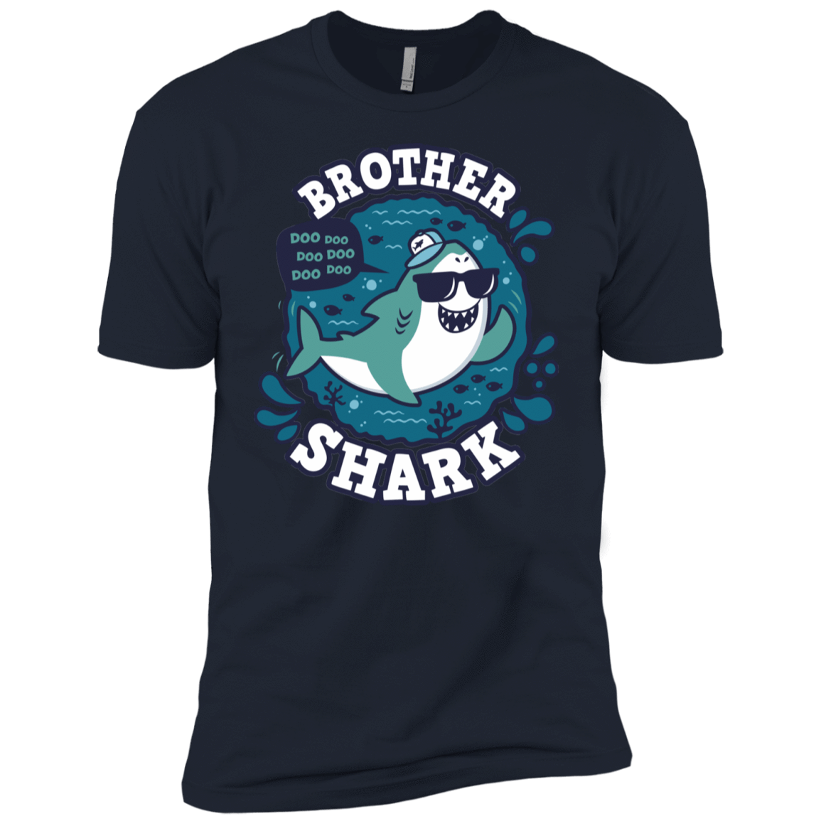 T-Shirts Midnight Navy / YXS Shark Family trazo - Brother Boys Premium T-Shirt