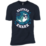 T-Shirts Midnight Navy / YXS Shark Family trazo - Brother Boys Premium T-Shirt