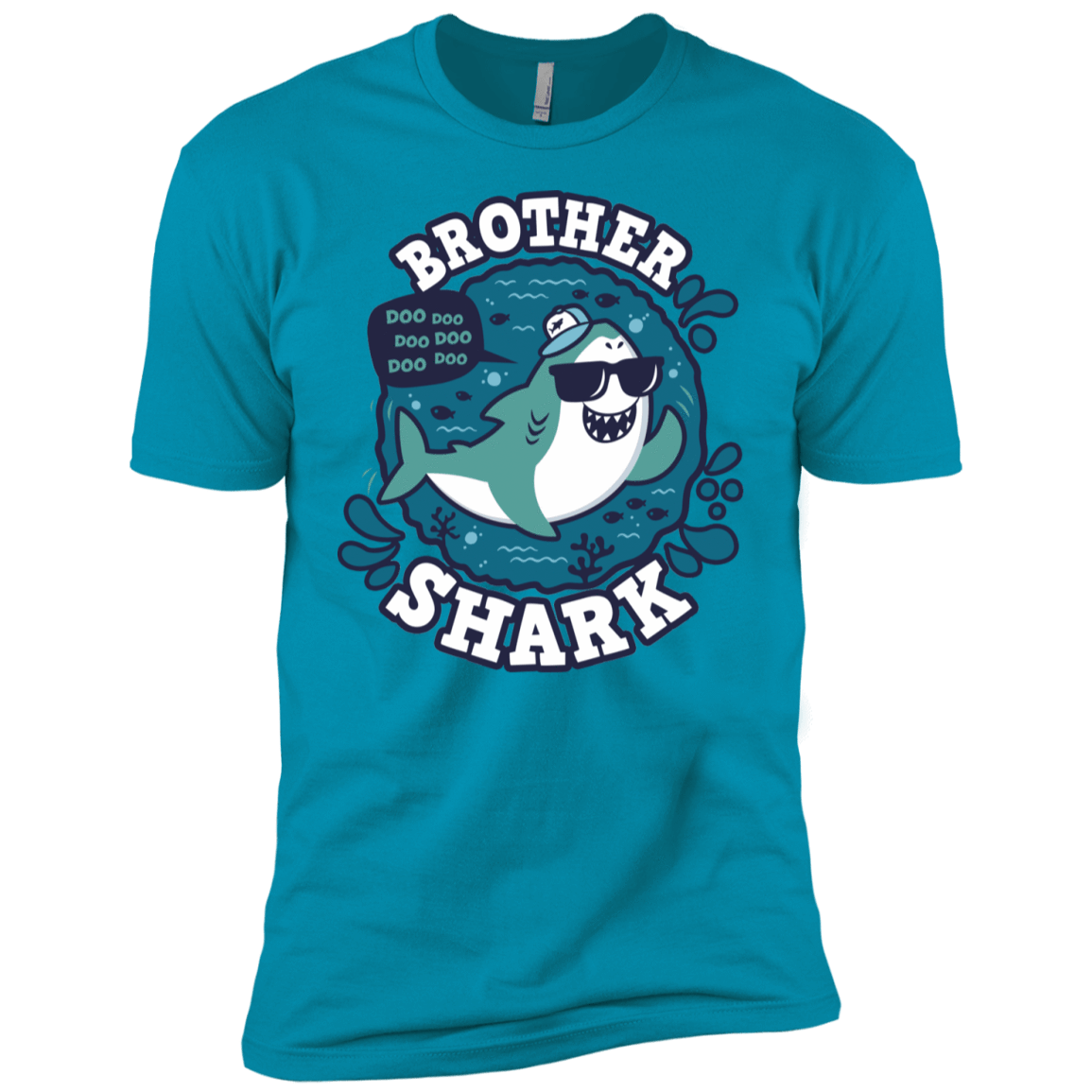 T-Shirts Turquoise / YXS Shark Family trazo - Brother Boys Premium T-Shirt