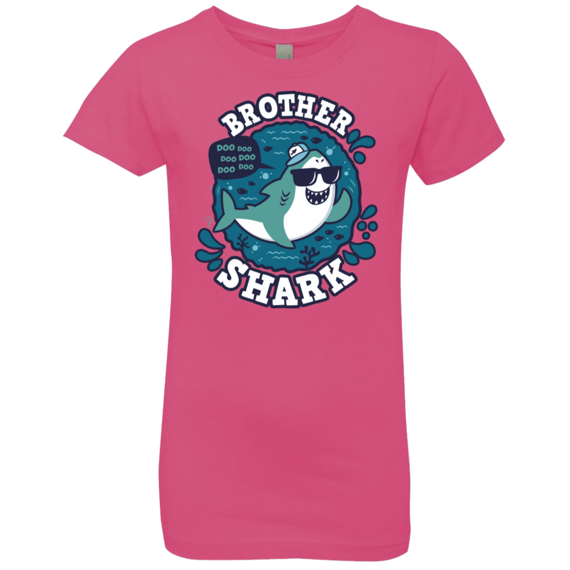T-Shirts Hot Pink / YXS Shark Family trazo - Brother Girls Premium T-Shirt