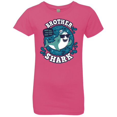 T-Shirts Hot Pink / YXS Shark Family trazo - Brother Girls Premium T-Shirt