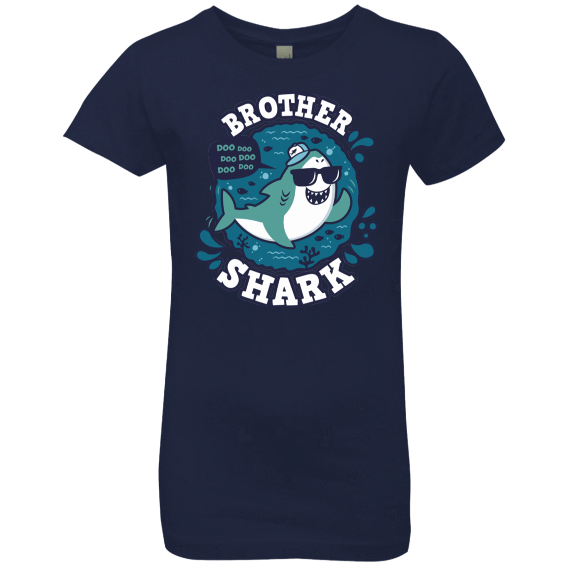 T-Shirts Midnight Navy / YXS Shark Family trazo - Brother Girls Premium T-Shirt