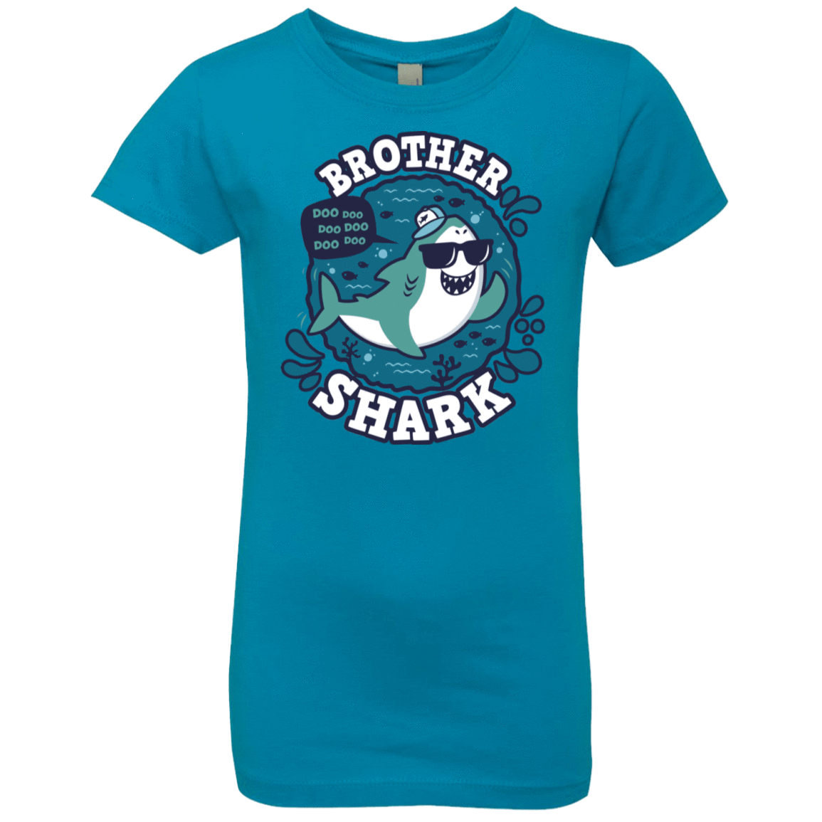 T-Shirts Turquoise / YXS Shark Family trazo - Brother Girls Premium T-Shirt
