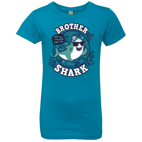 T-Shirts Turquoise / YXS Shark Family trazo - Brother Girls Premium T-Shirt