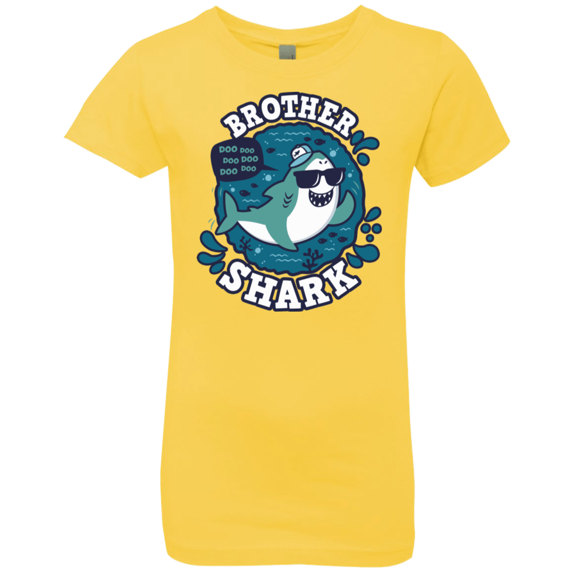 T-Shirts Vibrant Yellow / YXS Shark Family trazo - Brother Girls Premium T-Shirt