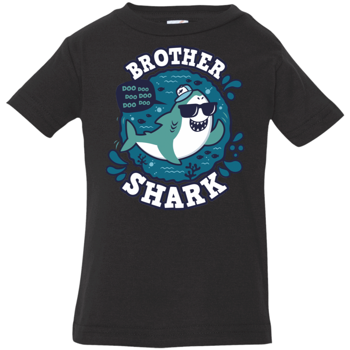 T-Shirts Black / 6 Months Shark Family trazo - Brother Infant Premium T-Shirt