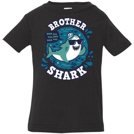 T-Shirts Black / 6 Months Shark Family trazo - Brother Infant Premium T-Shirt