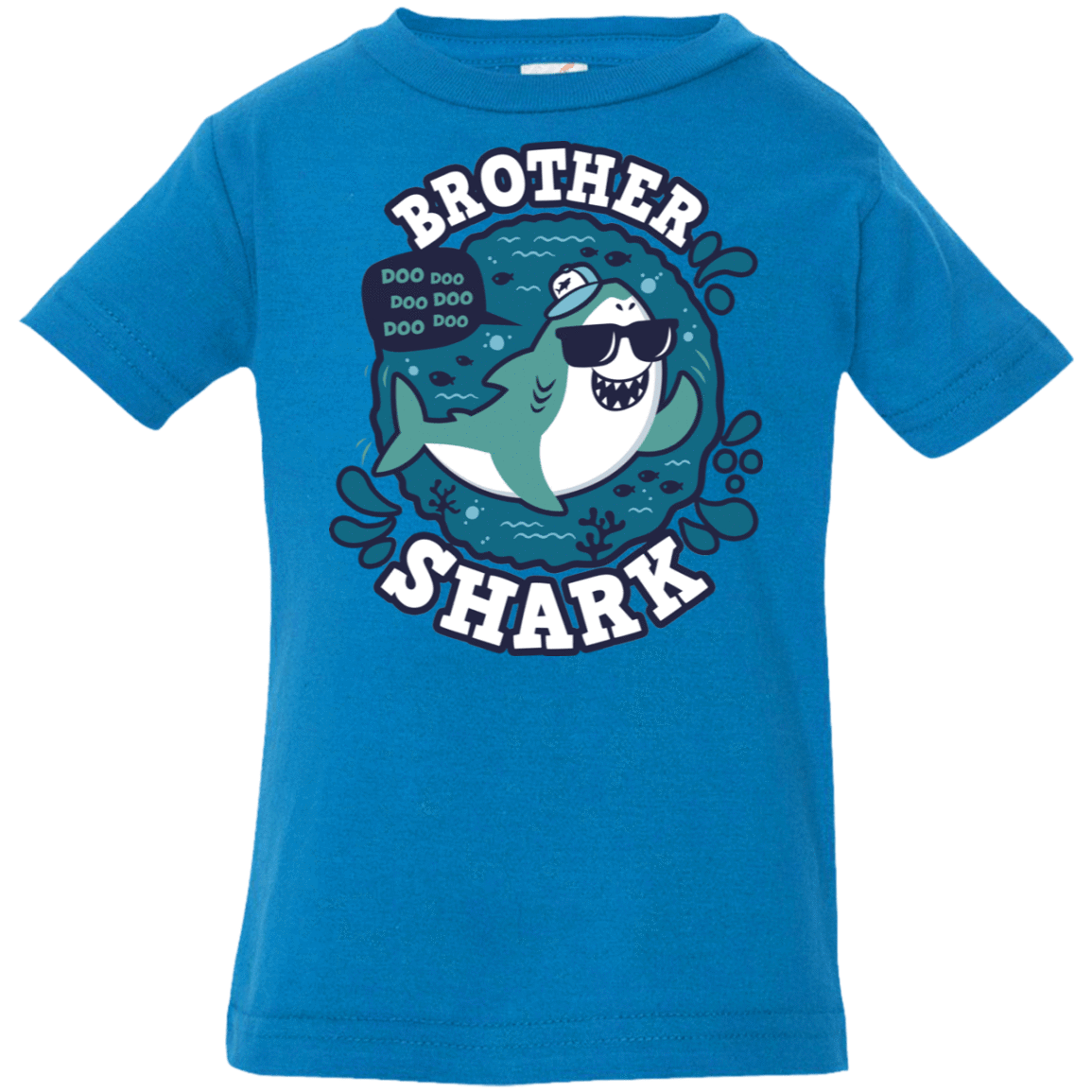 T-Shirts Cobalt / 6 Months Shark Family trazo - Brother Infant Premium T-Shirt