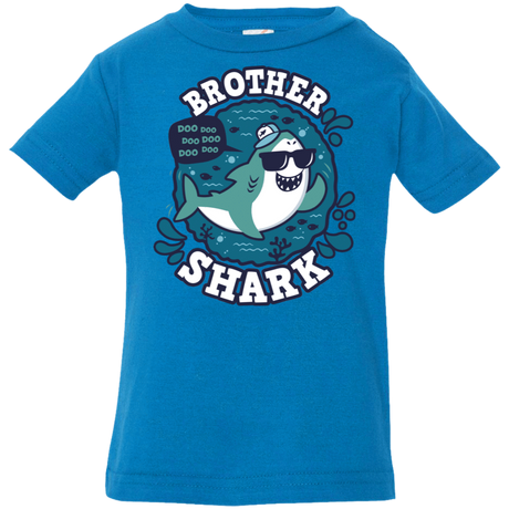 T-Shirts Cobalt / 6 Months Shark Family trazo - Brother Infant Premium T-Shirt