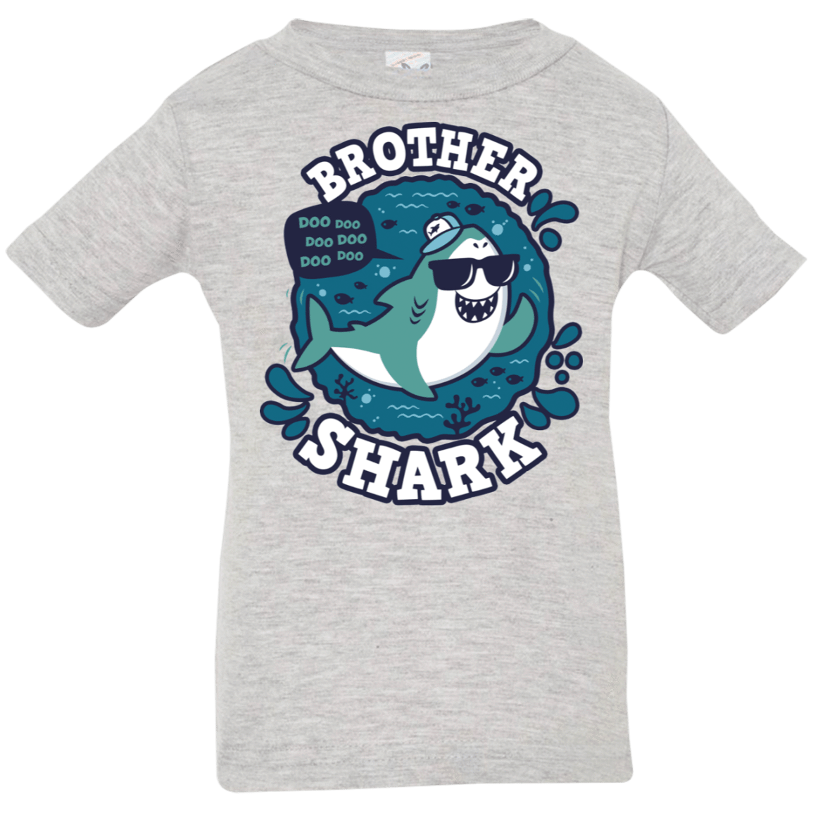 T-Shirts Heather Grey / 6 Months Shark Family trazo - Brother Infant Premium T-Shirt