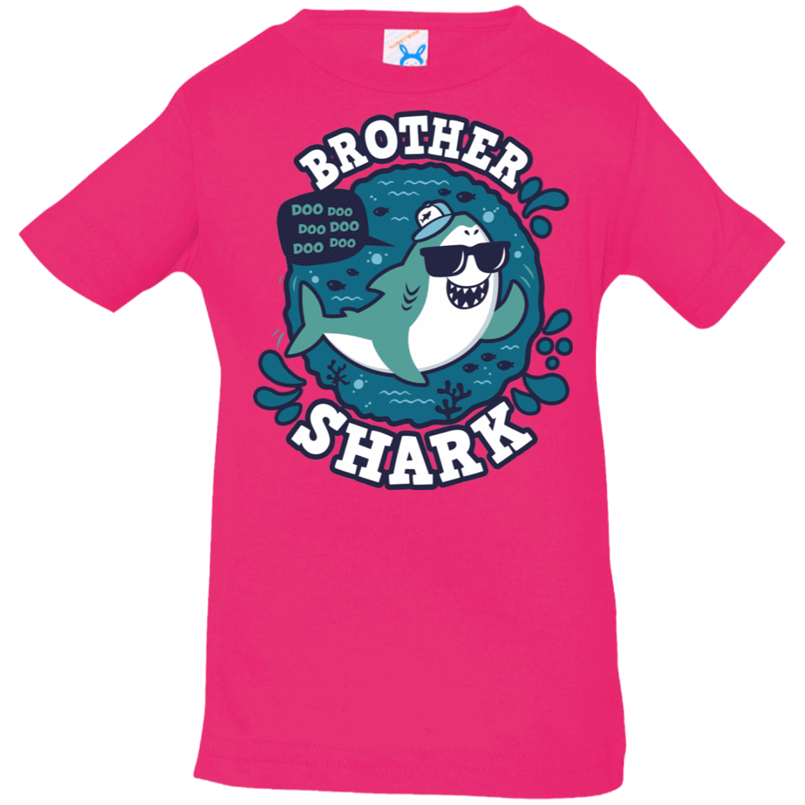 T-Shirts Hot Pink / 6 Months Shark Family trazo - Brother Infant Premium T-Shirt