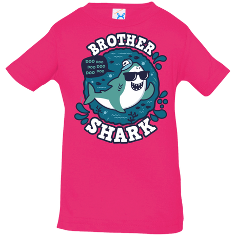 T-Shirts Hot Pink / 6 Months Shark Family trazo - Brother Infant Premium T-Shirt