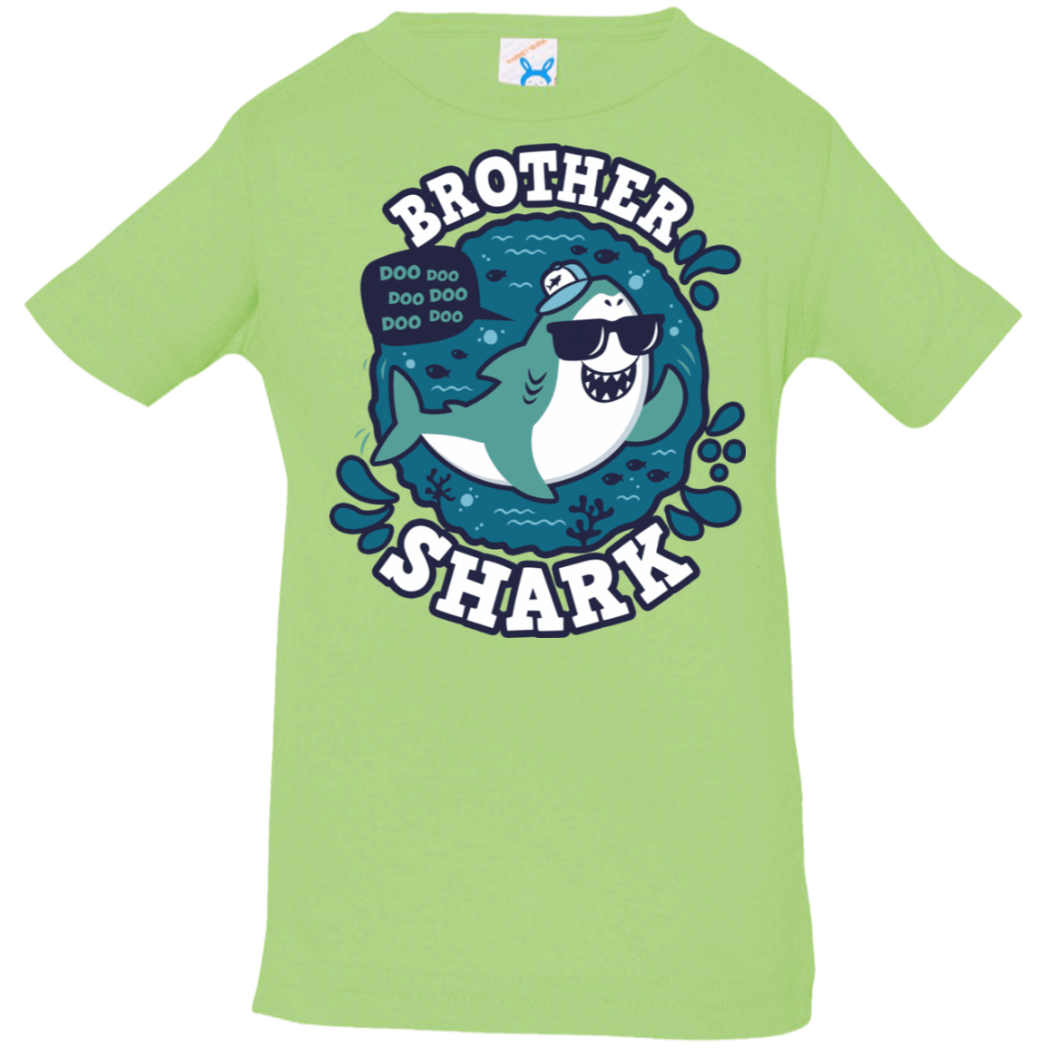 T-Shirts Key Lime / 6 Months Shark Family trazo - Brother Infant Premium T-Shirt