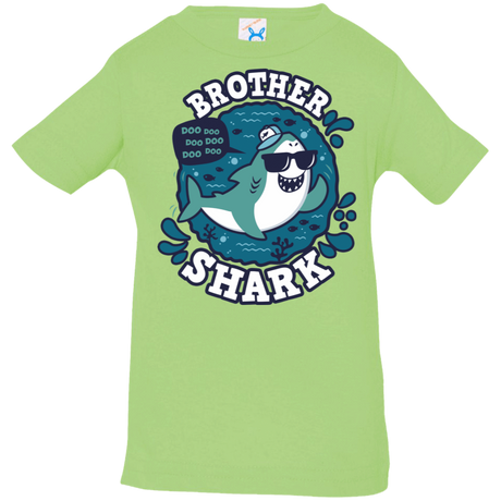 T-Shirts Key Lime / 6 Months Shark Family trazo - Brother Infant Premium T-Shirt