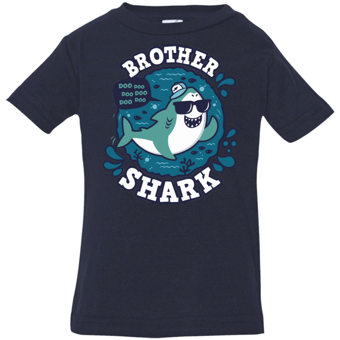 T-Shirts Navy / 6 Months Shark Family trazo - Brother Infant Premium T-Shirt