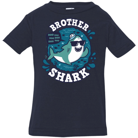 T-Shirts Navy / 6 Months Shark Family trazo - Brother Infant Premium T-Shirt