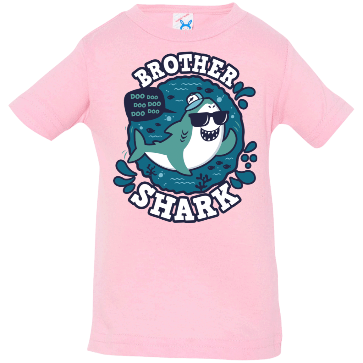 T-Shirts Pink / 6 Months Shark Family trazo - Brother Infant Premium T-Shirt