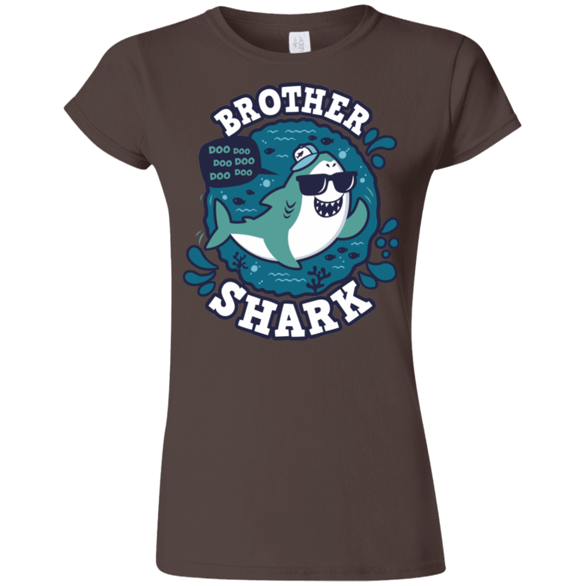 T-Shirts Dark Chocolate / S Shark Family trazo - Brother Junior Slimmer-Fit T-Shirt