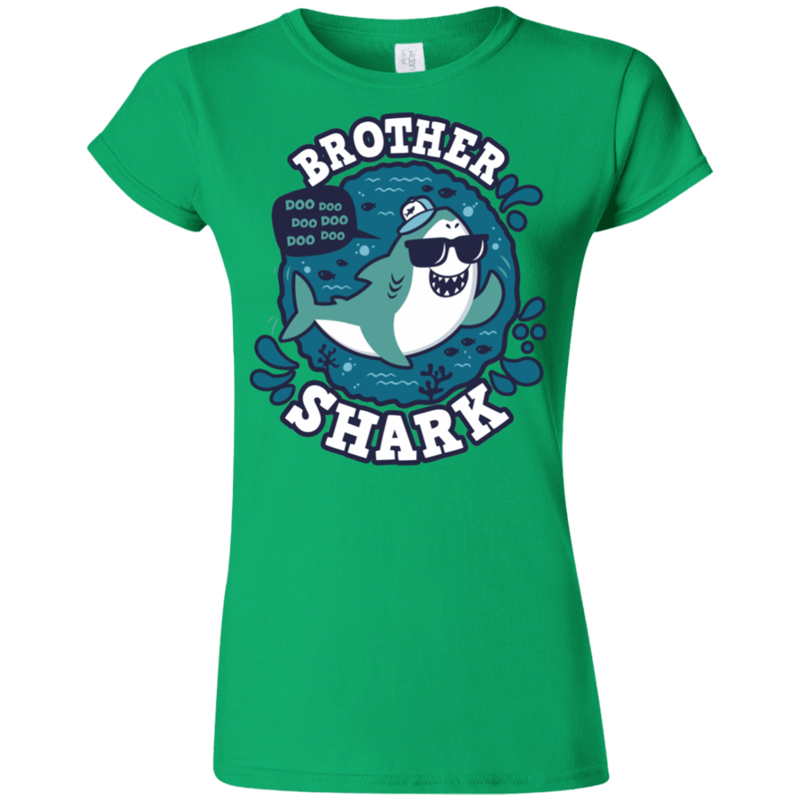 T-Shirts Irish Green / S Shark Family trazo - Brother Junior Slimmer-Fit T-Shirt