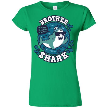 T-Shirts Irish Green / S Shark Family trazo - Brother Junior Slimmer-Fit T-Shirt