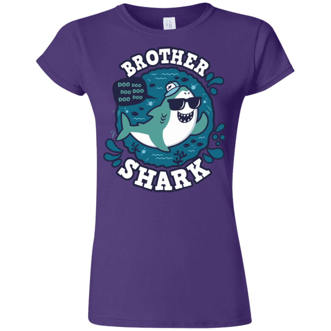 T-Shirts Purple / S Shark Family trazo - Brother Junior Slimmer-Fit T-Shirt