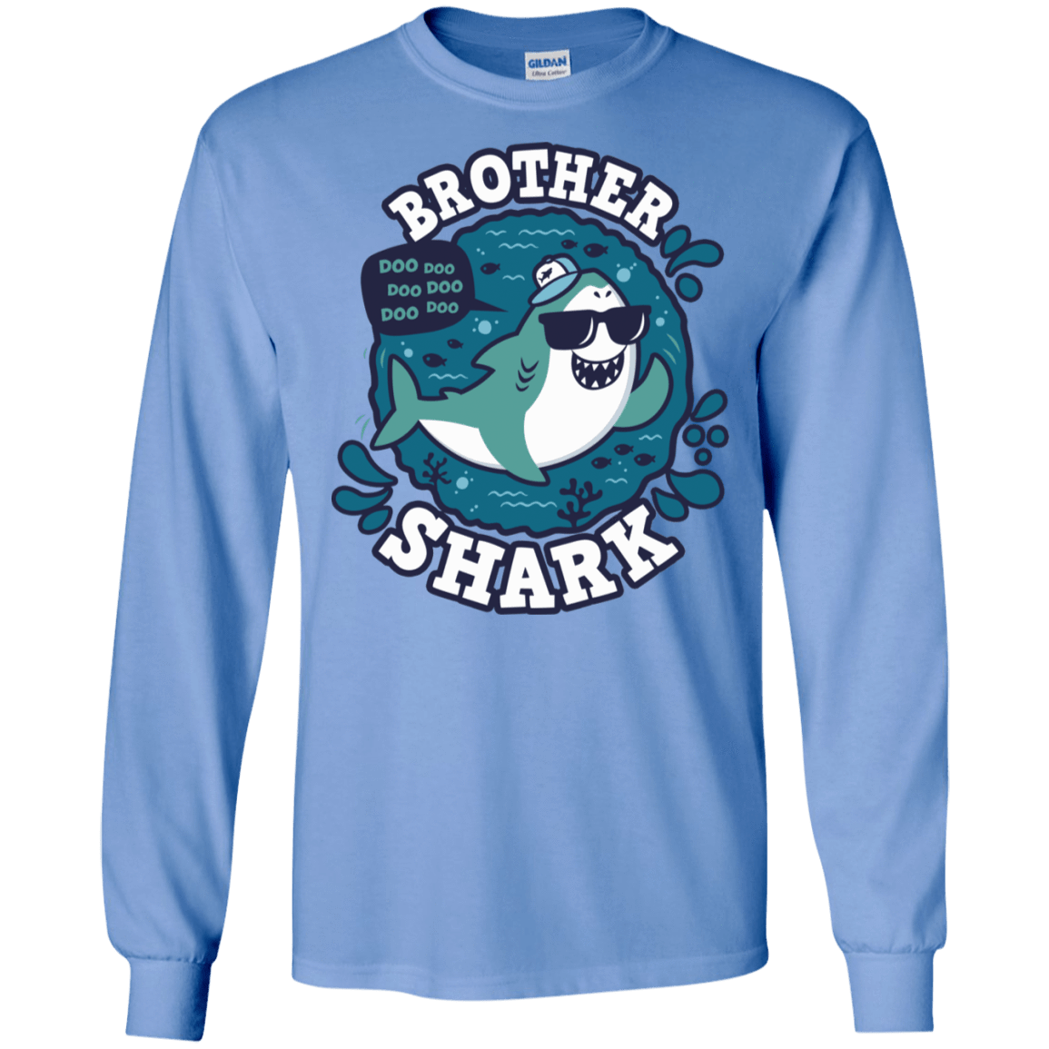 T-Shirts Carolina Blue / S Shark Family trazo - Brother Men's Long Sleeve T-Shirt