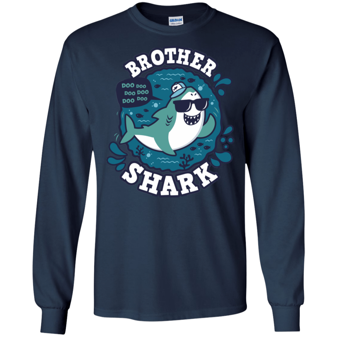 T-Shirts Navy / S Shark Family trazo - Brother Men's Long Sleeve T-Shirt