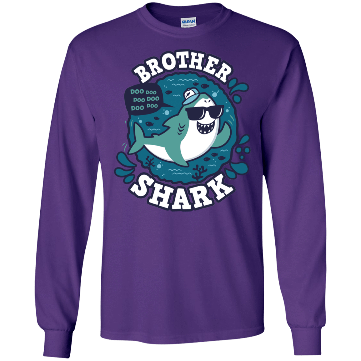 T-Shirts Purple / S Shark Family trazo - Brother Men's Long Sleeve T-Shirt