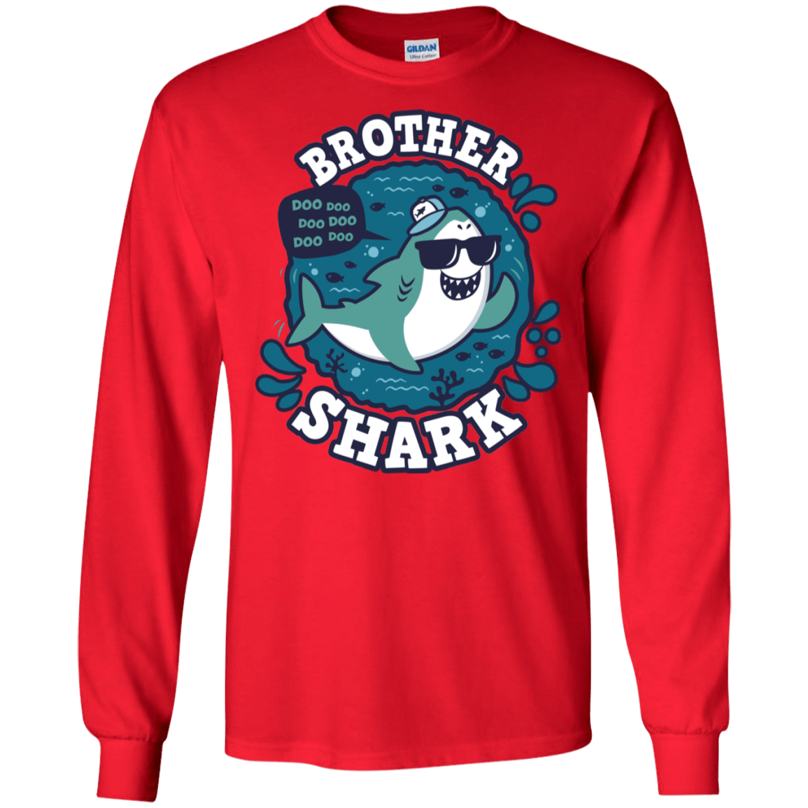 T-Shirts Red / S Shark Family trazo - Brother Men's Long Sleeve T-Shirt