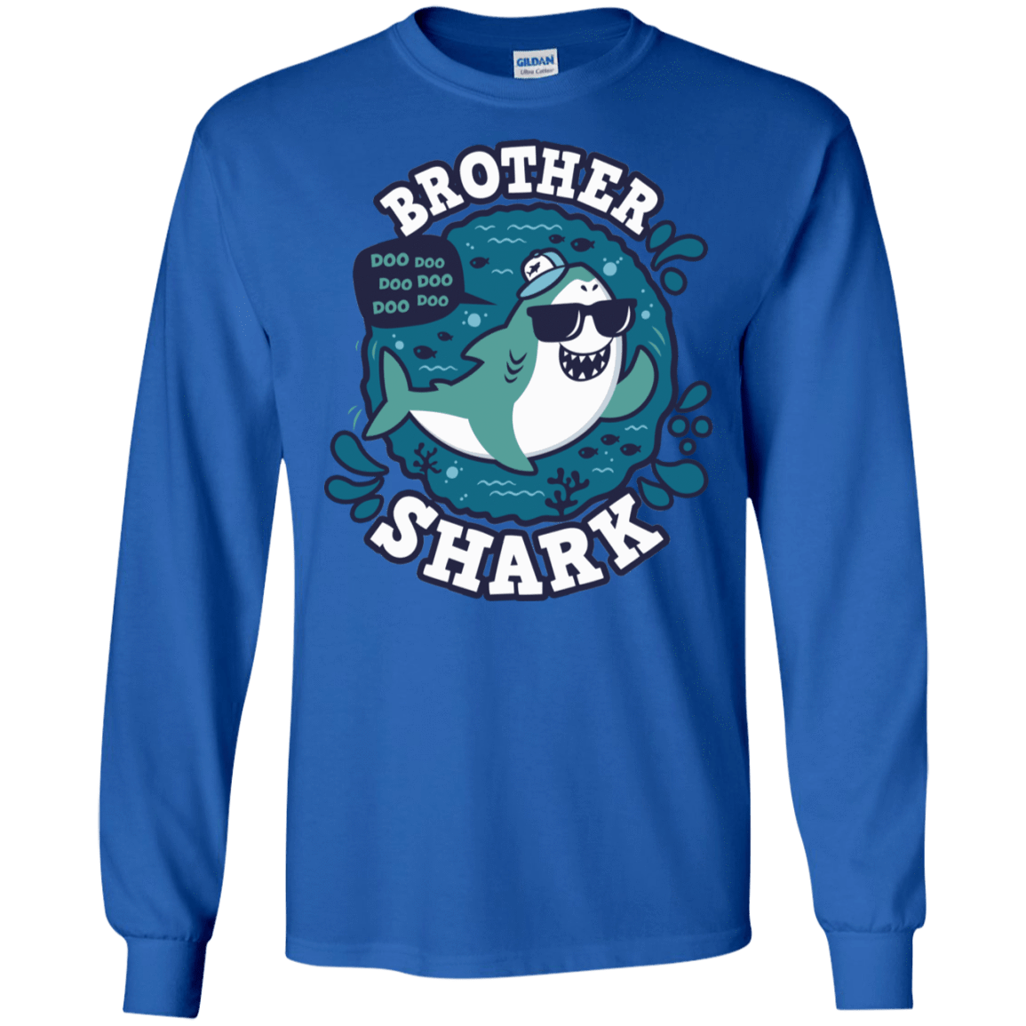 T-Shirts Royal / S Shark Family trazo - Brother Men's Long Sleeve T-Shirt