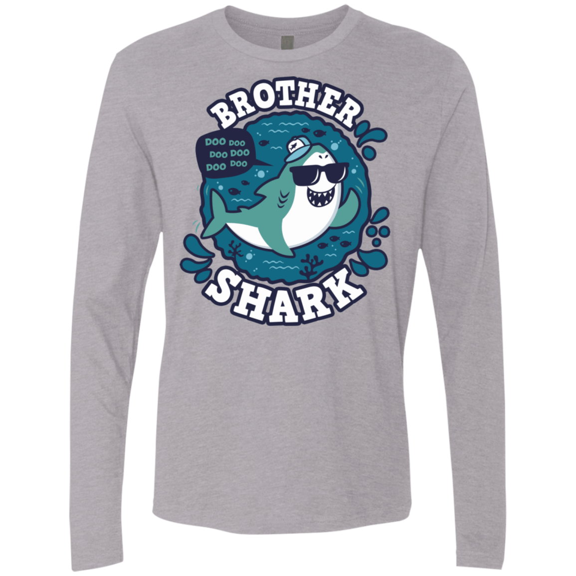 T-Shirts Heather Grey / S Shark Family trazo - Brother Men's Premium Long Sleeve