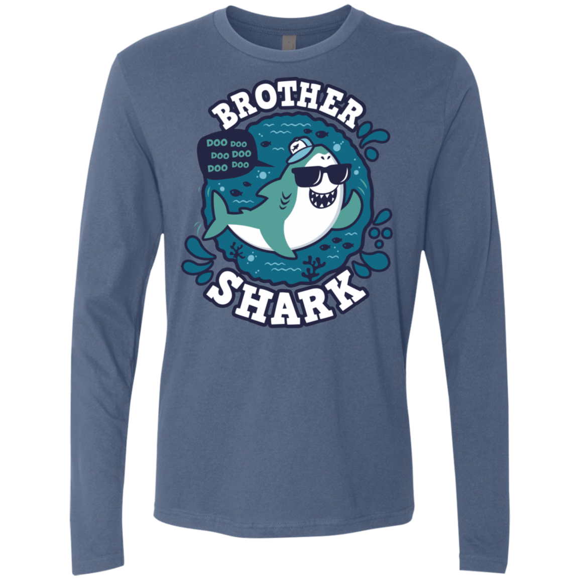 T-Shirts Indigo / S Shark Family trazo - Brother Men's Premium Long Sleeve