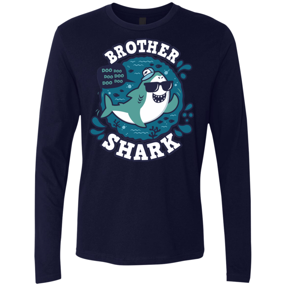 T-Shirts Midnight Navy / S Shark Family trazo - Brother Men's Premium Long Sleeve
