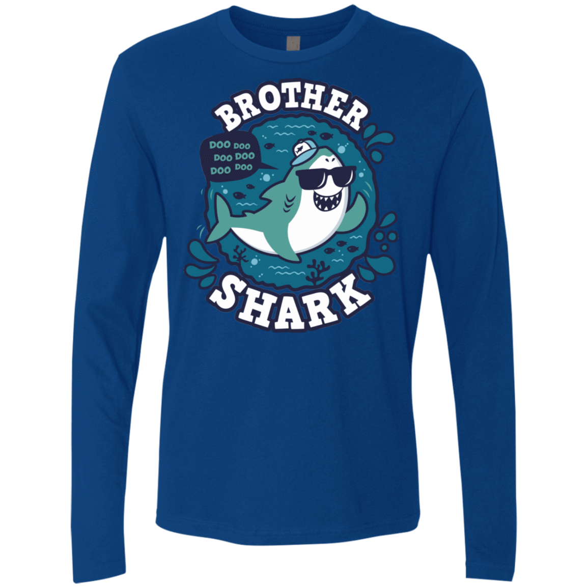T-Shirts Royal / S Shark Family trazo - Brother Men's Premium Long Sleeve