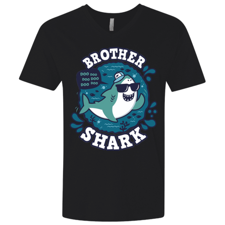 T-Shirts Black / X-Small Shark Family trazo - Brother Men's Premium V-Neck