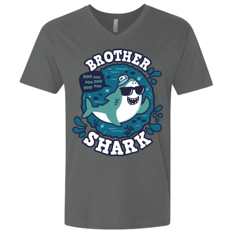 T-Shirts Heavy Metal / X-Small Shark Family trazo - Brother Men's Premium V-Neck