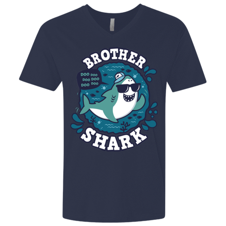 T-Shirts Midnight Navy / X-Small Shark Family trazo - Brother Men's Premium V-Neck