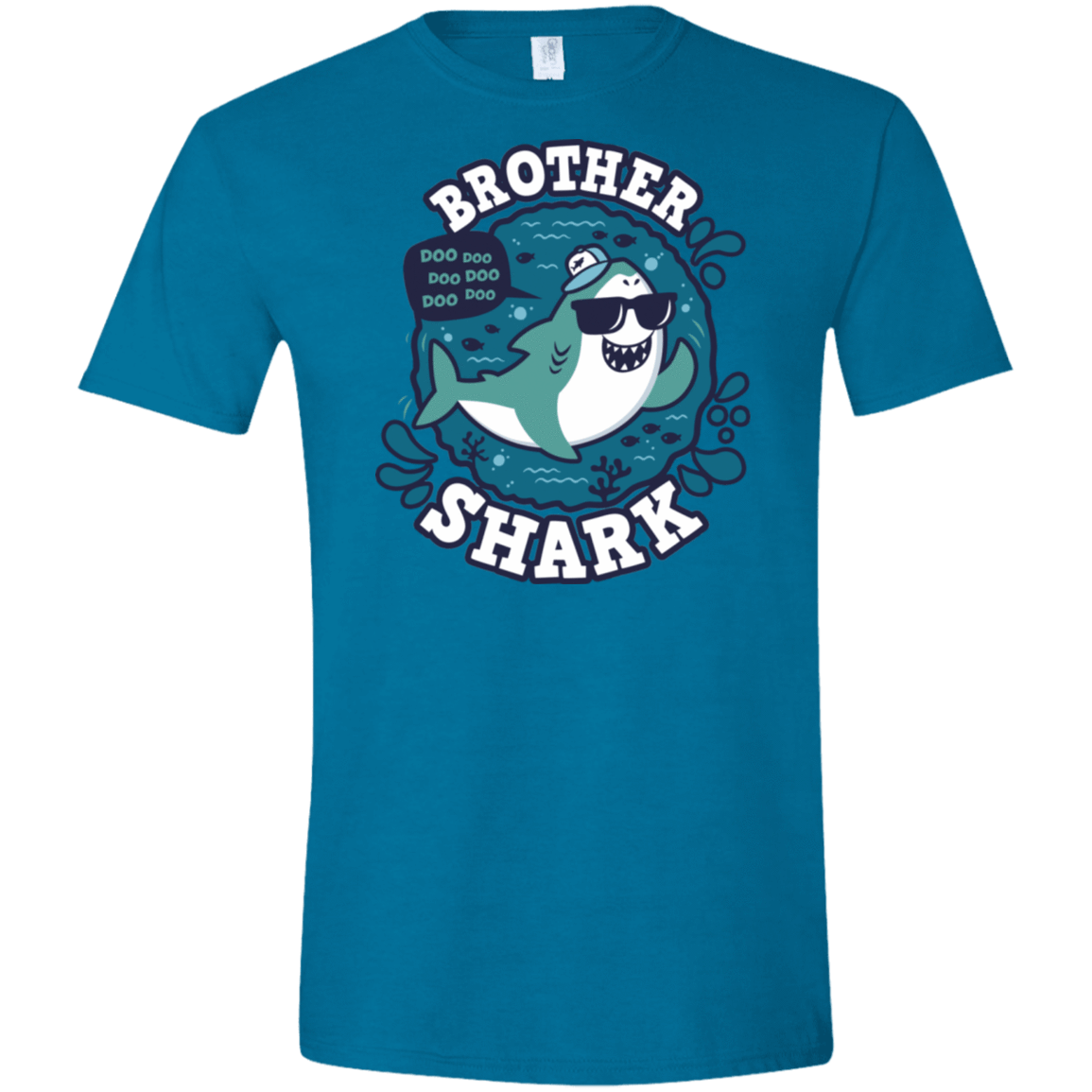 T-Shirts Antique Sapphire / S Shark Family trazo - Brother Men's Semi-Fitted Softstyle