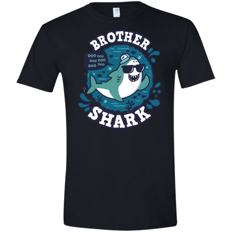 T-Shirts Black / X-Small Shark Family trazo - Brother Men's Semi-Fitted Softstyle