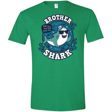 T-Shirts Heather Irish Green / S Shark Family trazo - Brother Men's Semi-Fitted Softstyle