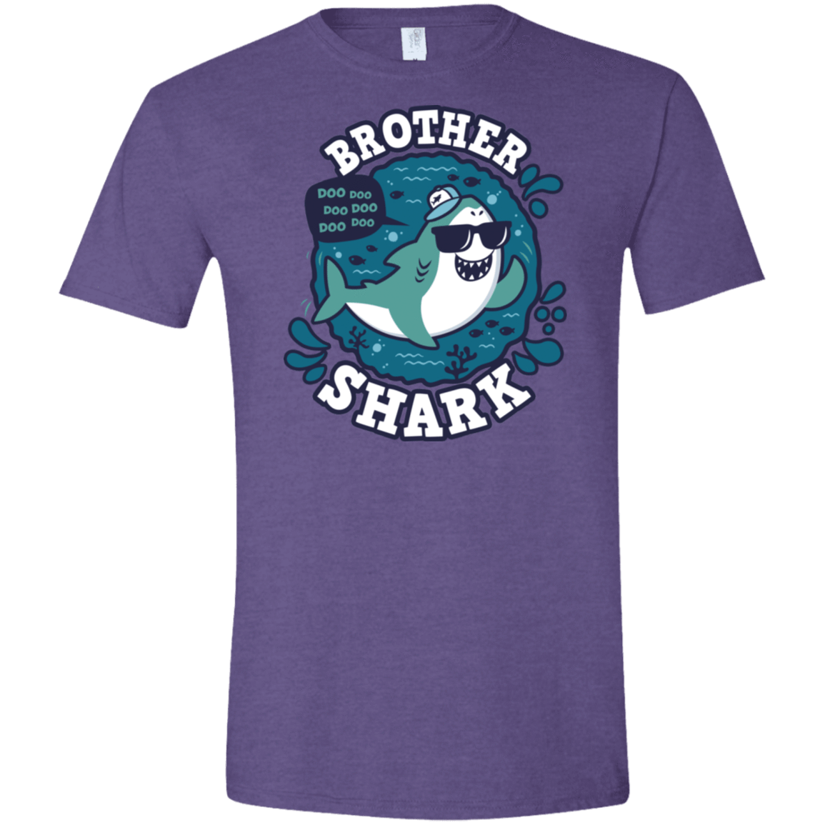 T-Shirts Heather Purple / S Shark Family trazo - Brother Men's Semi-Fitted Softstyle