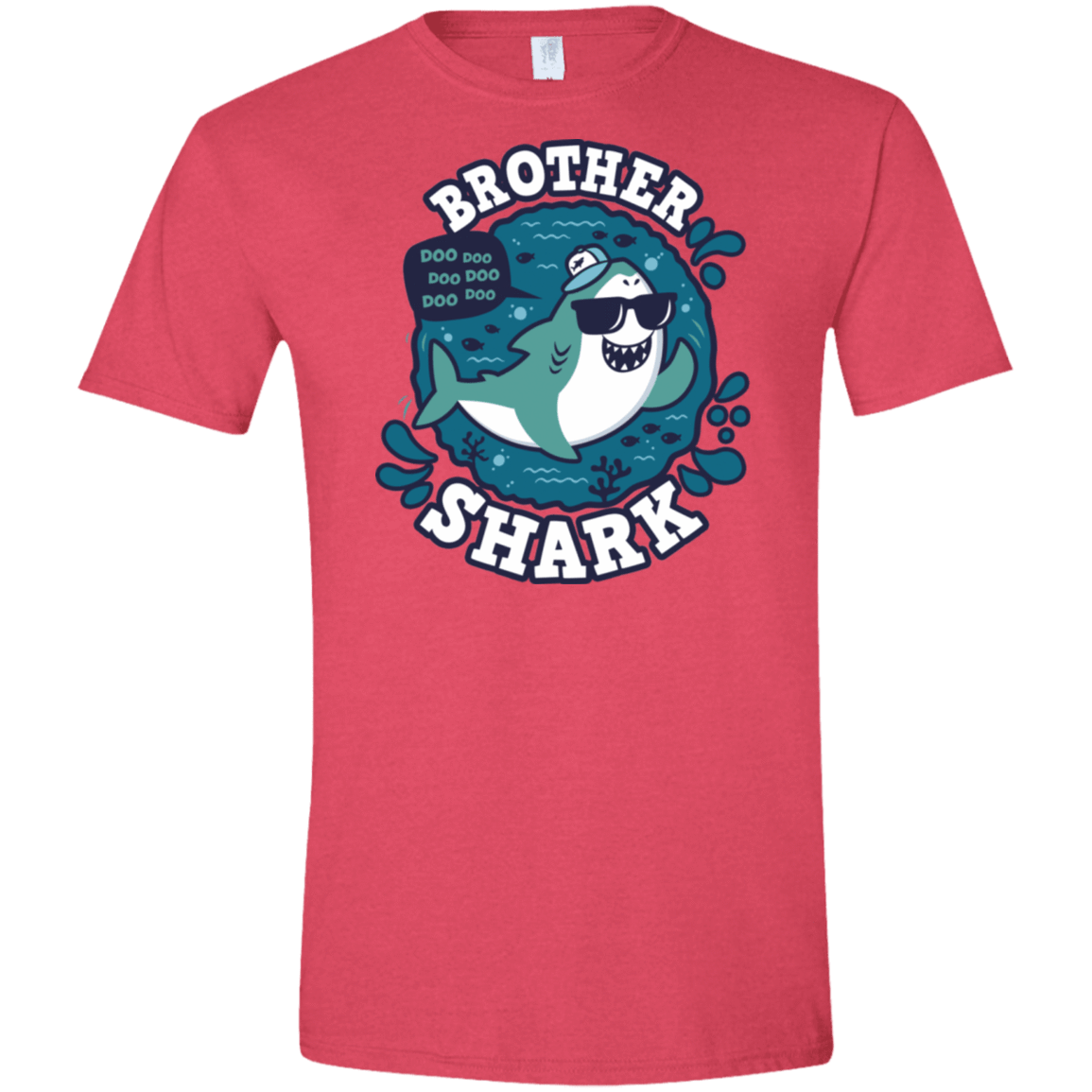 T-Shirts Heather Red / S Shark Family trazo - Brother Men's Semi-Fitted Softstyle
