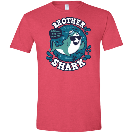 T-Shirts Heather Red / S Shark Family trazo - Brother Men's Semi-Fitted Softstyle