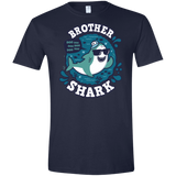T-Shirts Navy / X-Small Shark Family trazo - Brother Men's Semi-Fitted Softstyle