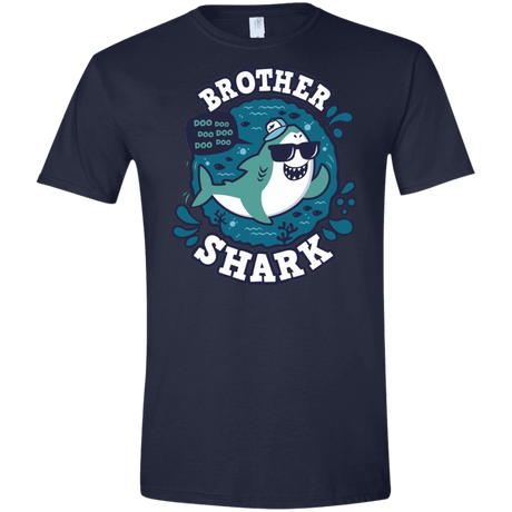 T-Shirts Navy / X-Small Shark Family trazo - Brother Men's Semi-Fitted Softstyle