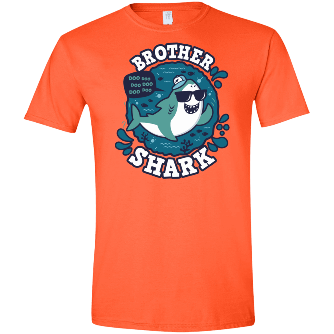 T-Shirts Orange / S Shark Family trazo - Brother Men's Semi-Fitted Softstyle